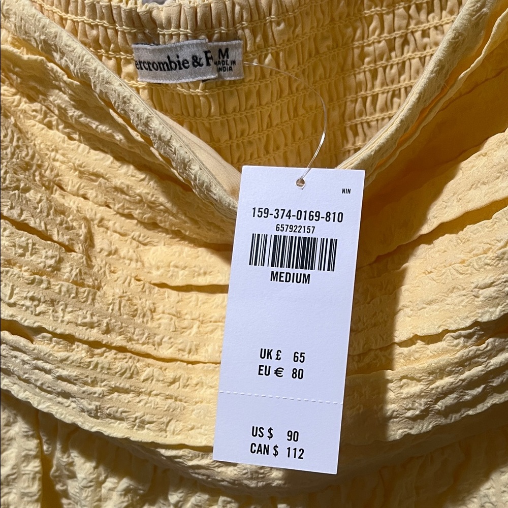 Yellow Puff Sleeve Women's skort dress - Picture 2 of 7